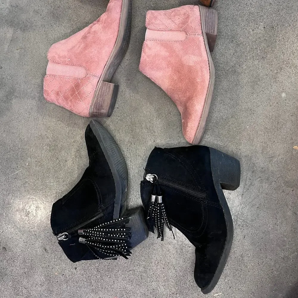 Cat & Jack brown pink Wonder Nation black suede boots bundle girls size 2